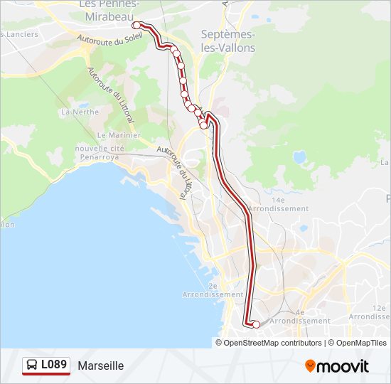 L089 Itineraire Horaires Arrets Plan Marseille