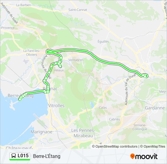 l015 Itinéraire Horaires, Arrêts & Plan BerreL'Étang (mis à jour)