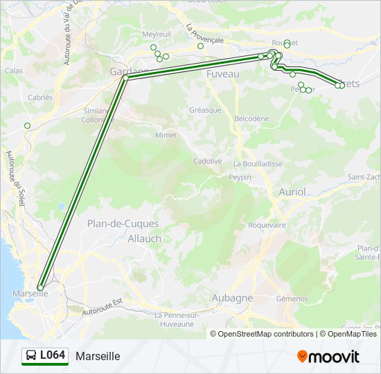 Mapa de L064 de autobús