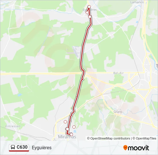 C630 Bus Line Map