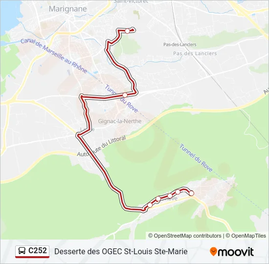 C252 Bus Line Map