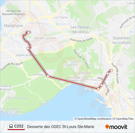 C252 Bus Line Map