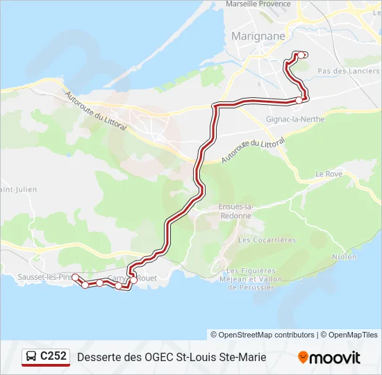 C252 Bus Line Map