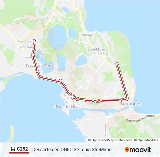 C252 Bus Line Map