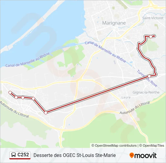 C252 Bus Line Map