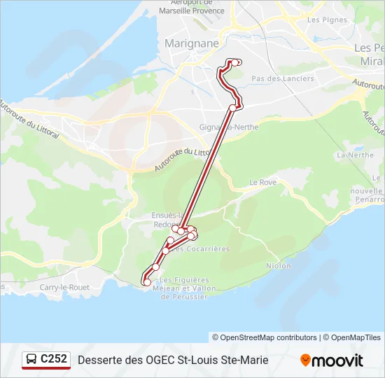 C252 Bus Line Map