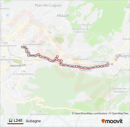 L240 Bus Line Map