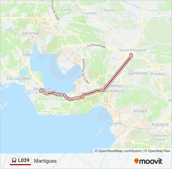 Plan de la ligne L039 de bus