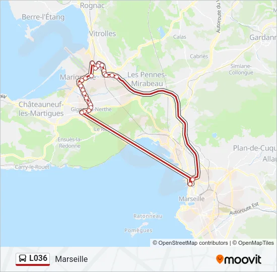 L036 Bus Line Map