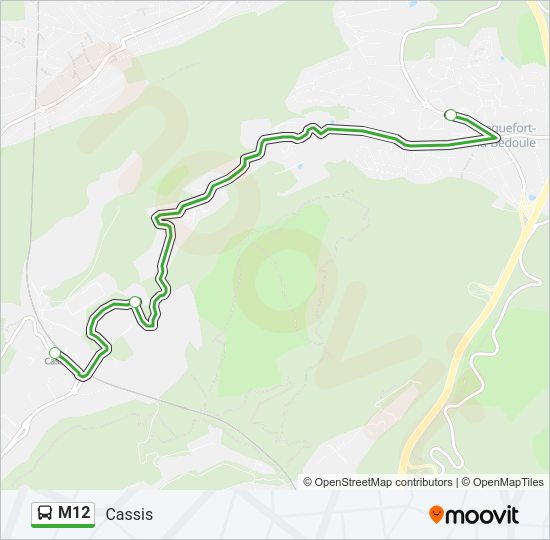 Plan de la ligne M12 de bus