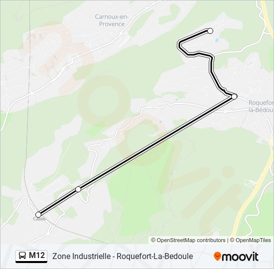 Plan de la ligne M12 de bus