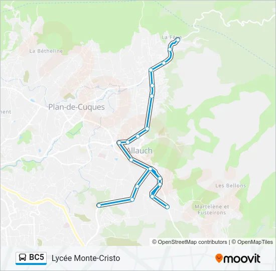 BC5 Bus Line Map