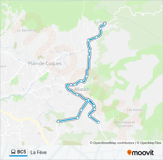 BC5 Bus Line Map