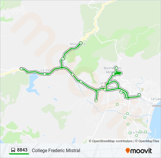 Plan de la ligne 8843 de bus