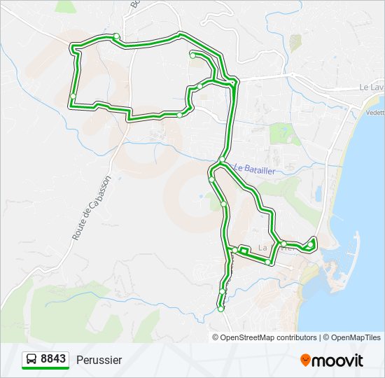 Plan de la ligne 8843 de bus