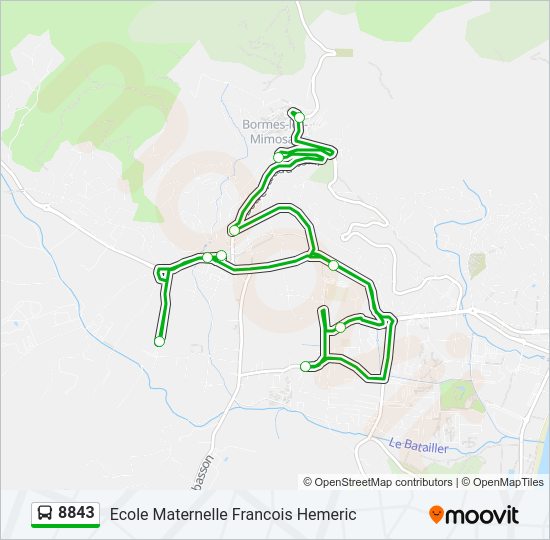Plan de la ligne 8843 de bus