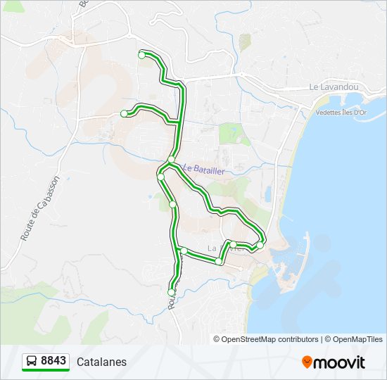 Plan de la ligne 8843 de bus