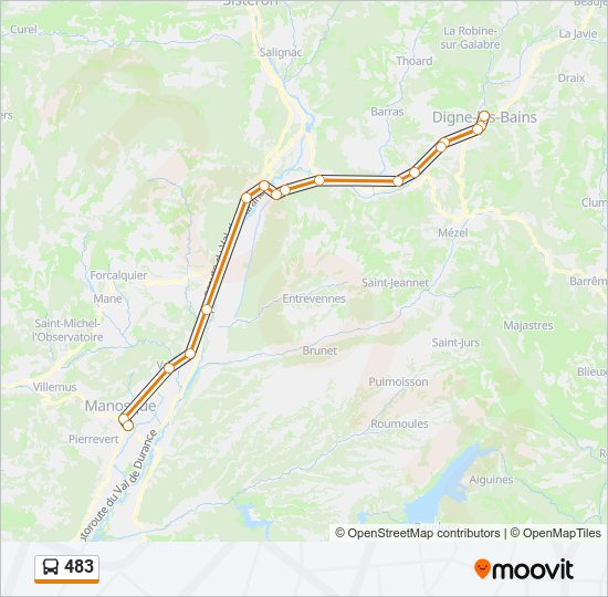 483 bus Line Map