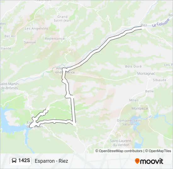 142S Bus Line Map