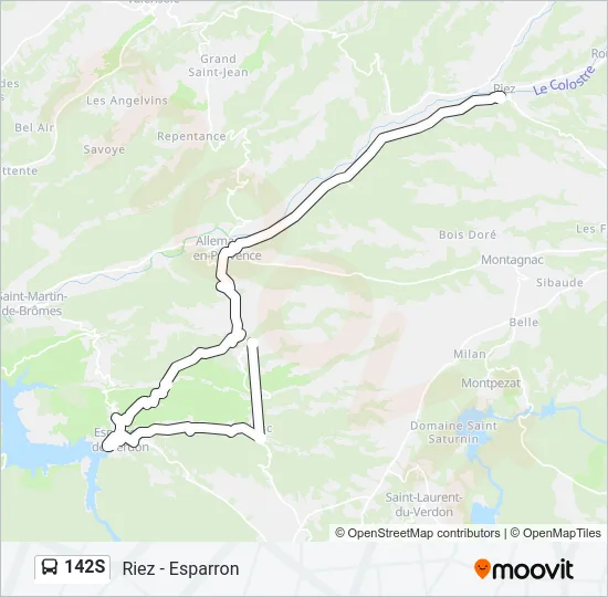 142S Bus Line Map