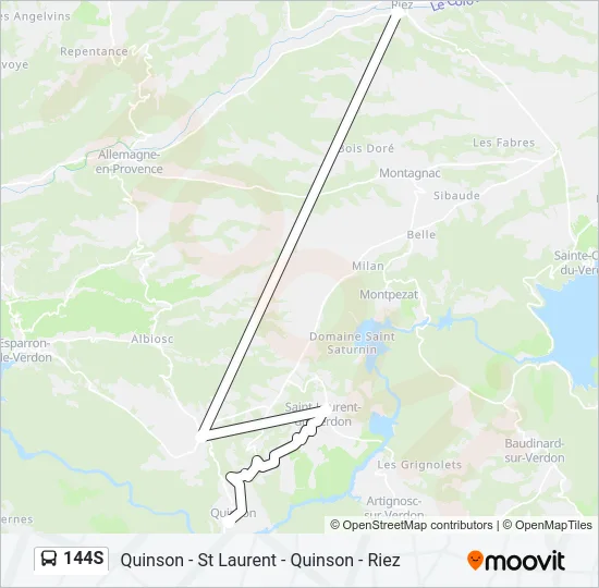 144S Bus Line Map