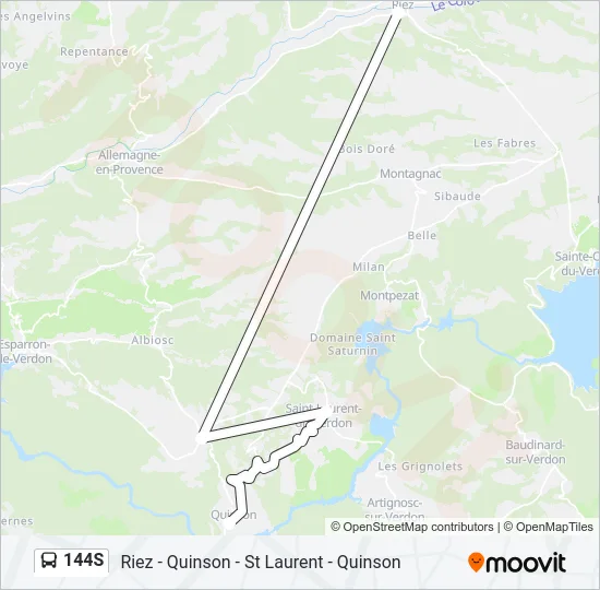 144S Bus Line Map