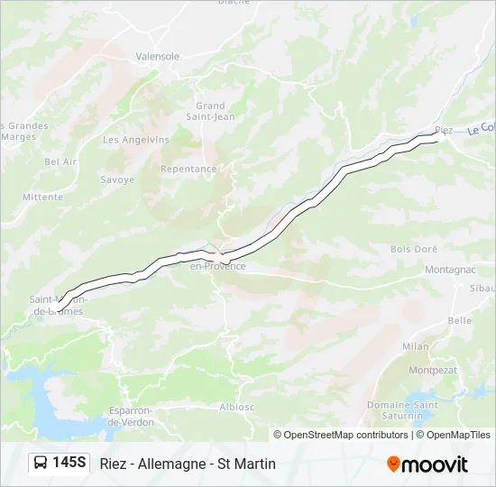145S Bus Line Map