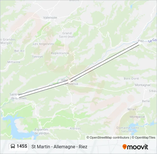 145S Bus Line Map