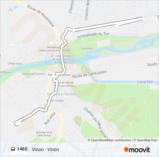 Plan de la ligne 146S de bus
