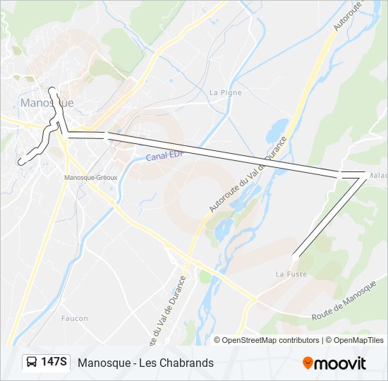 Mapa de 147S de autobús