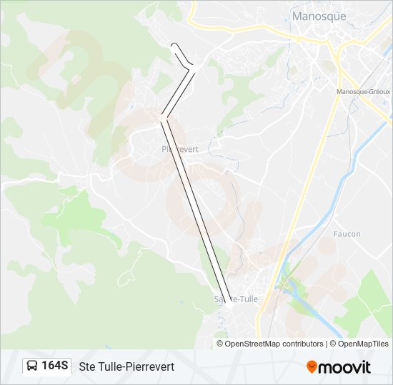 Plan de la ligne 164S de bus