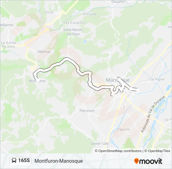 165S Bus Line Map