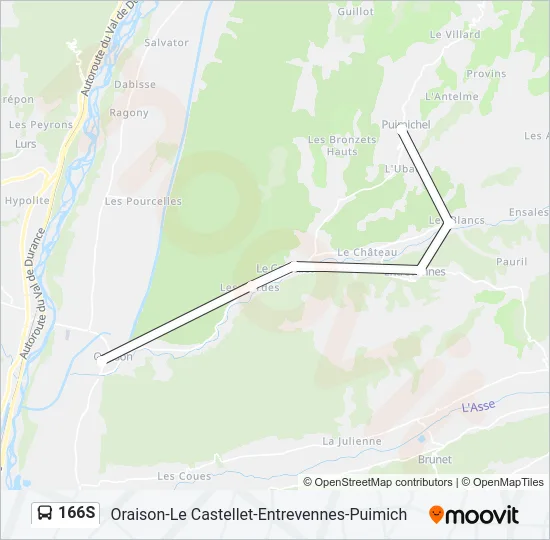 166S Bus Line Map