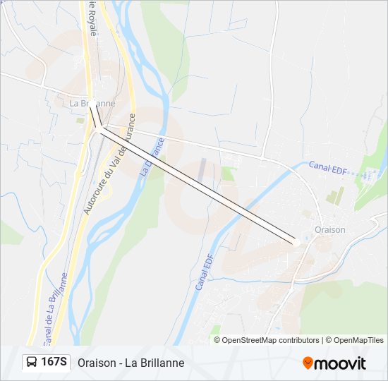 Plan de la ligne 167S de bus