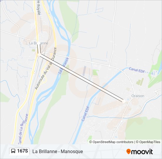 Mapa de 167S de autobús