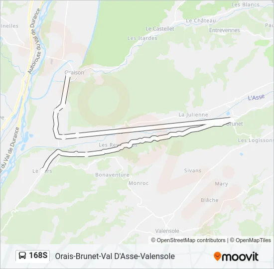 168S Bus Line Map