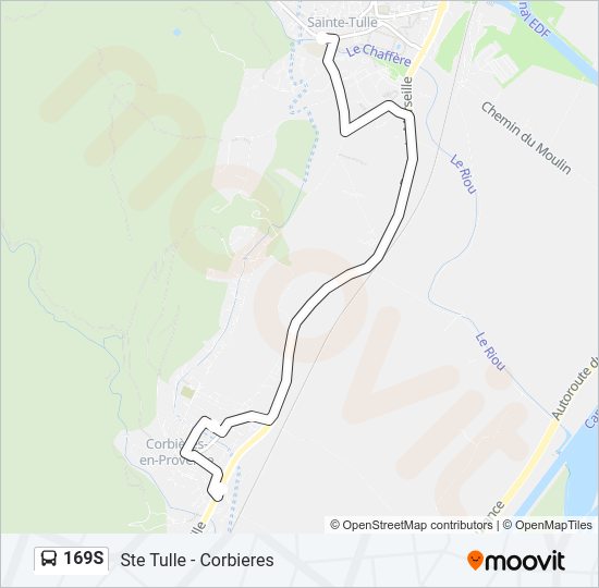 Plan de la ligne 169S de bus