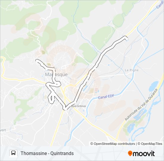 Plan de la ligne 112 DLVA de bus