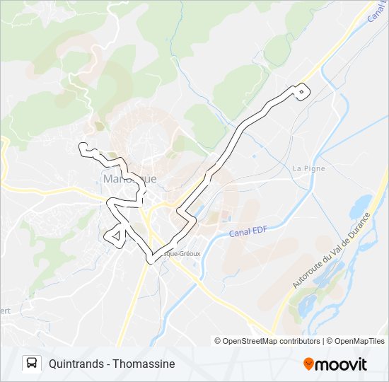 Plan de la ligne 112 DLVA de bus