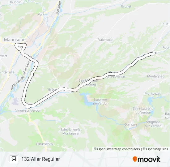 132 DLVA Bus Line Map