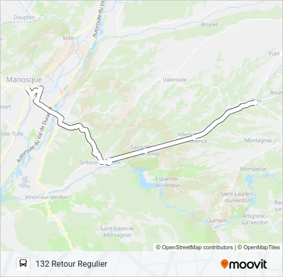 132 DLVA Bus Line Map