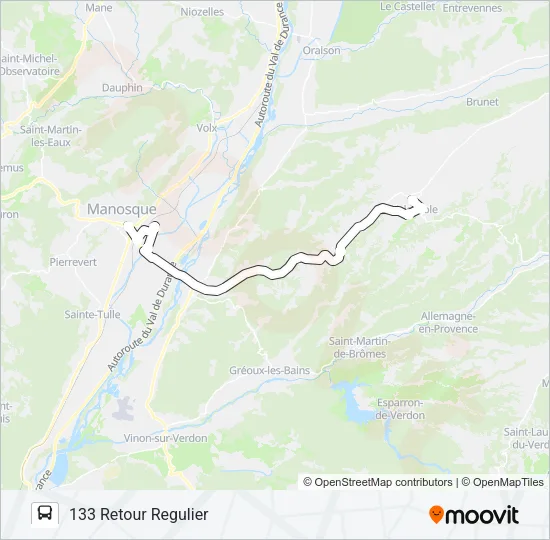 133 DLVA Bus Line Map