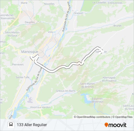 133 DLVA bus Line Map