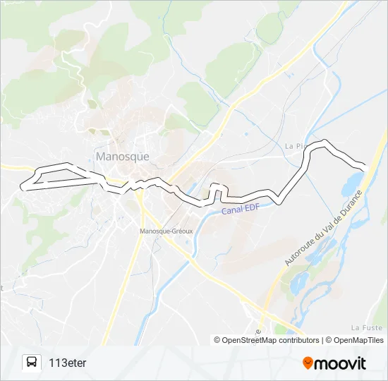 113E DLVA Bus Line Map