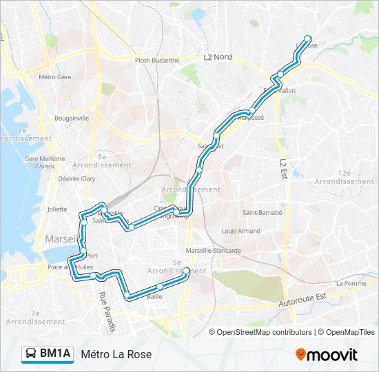 BM1A Bus Line Map