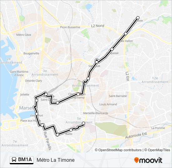 BM1A bus Line Map