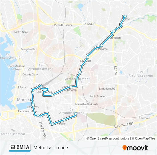BM1A Bus Line Map