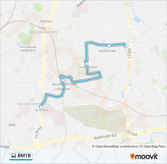 Mapa de BM1B de autobús