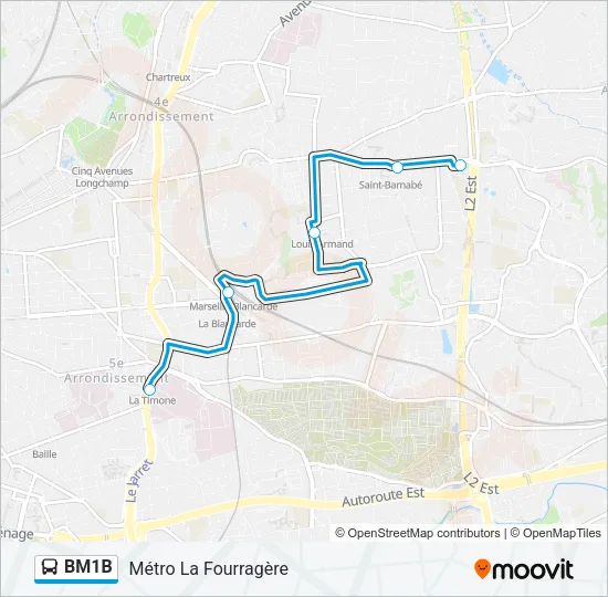 BM1B Bus Line Map