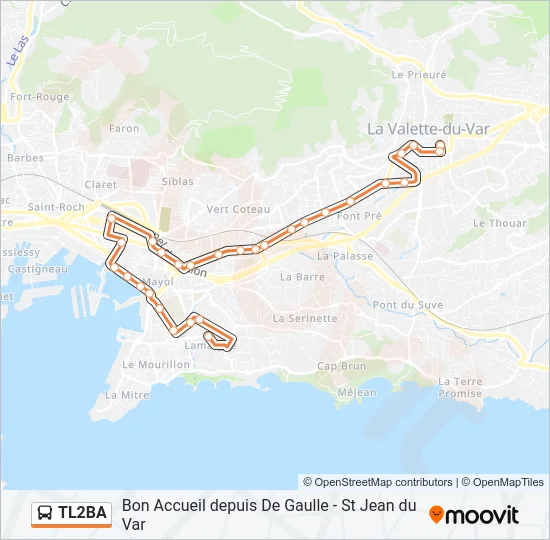 TL2BA Bus Line Map